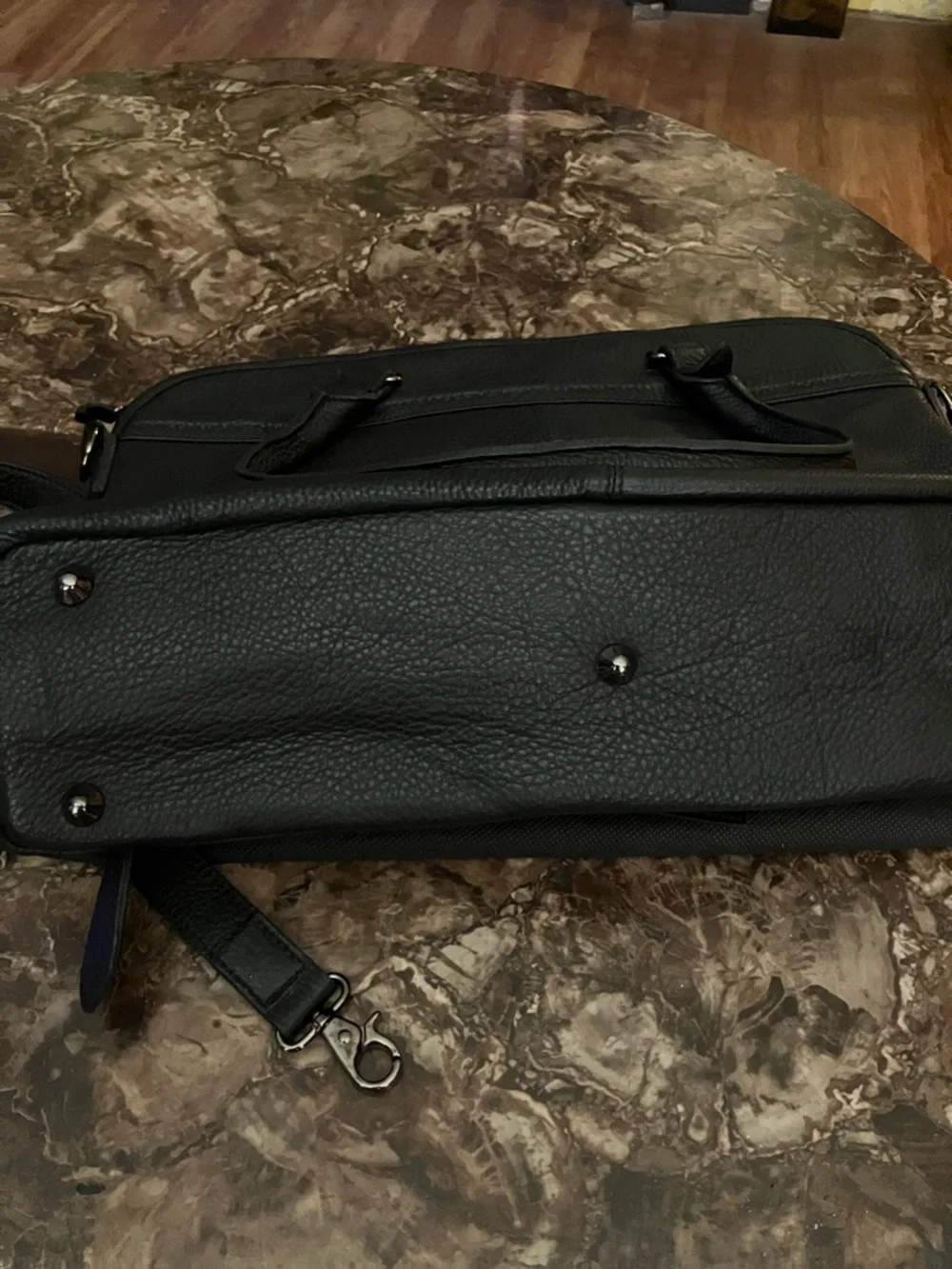 Authentic .. VLIEGER & VANDAM Black Leather Gun-Embossed Weekender Bag.